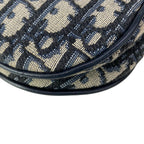 Dior Saddle Bag Trotter Navy Ivory Leather — view 8