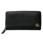 Gucci Wallet GG Marmont Black Zip Around Leather
