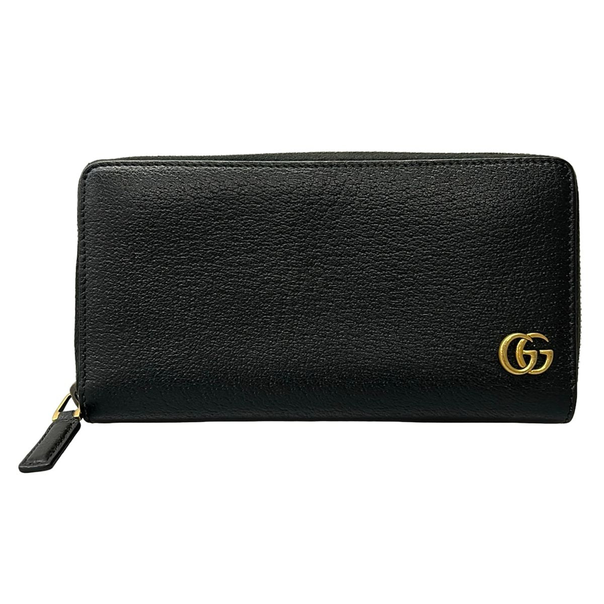 Gucci Wallet GG Marmont Black Zip Around Leather