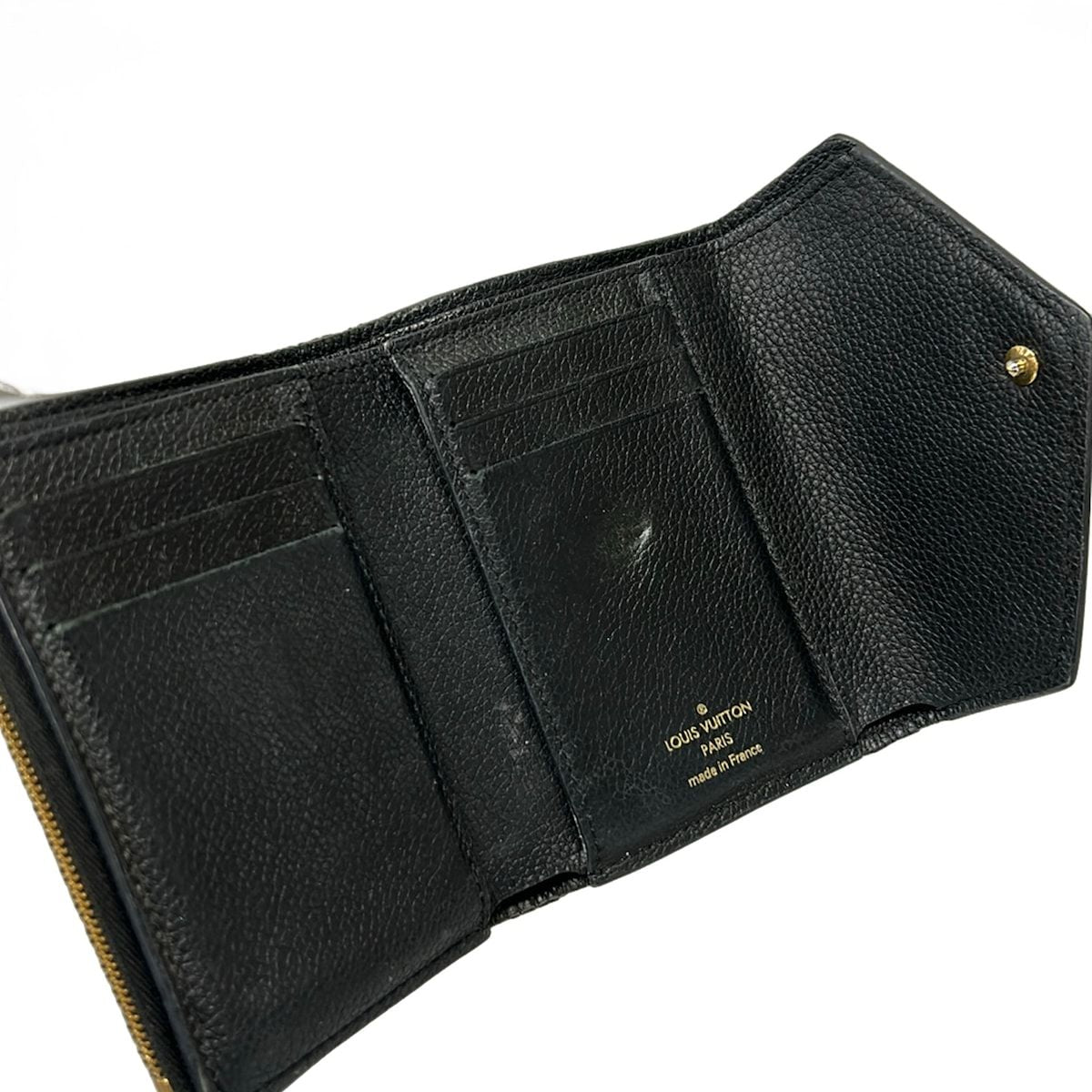 Louis Vuitton Trifold Wallet Monogram Empreinte Portefeuille Victorine Navy — view 4