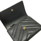 Gucci Trifold Wallet GG Marmont Black Quilted Leather — view 3