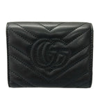 Gucci Trifold Wallet GG Marmont Black Quilted Leather — view 2