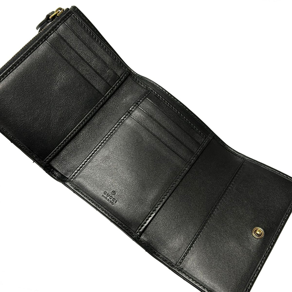 Gucci Trifold Wallet GG Marmont Black Quilted Leather — view 4