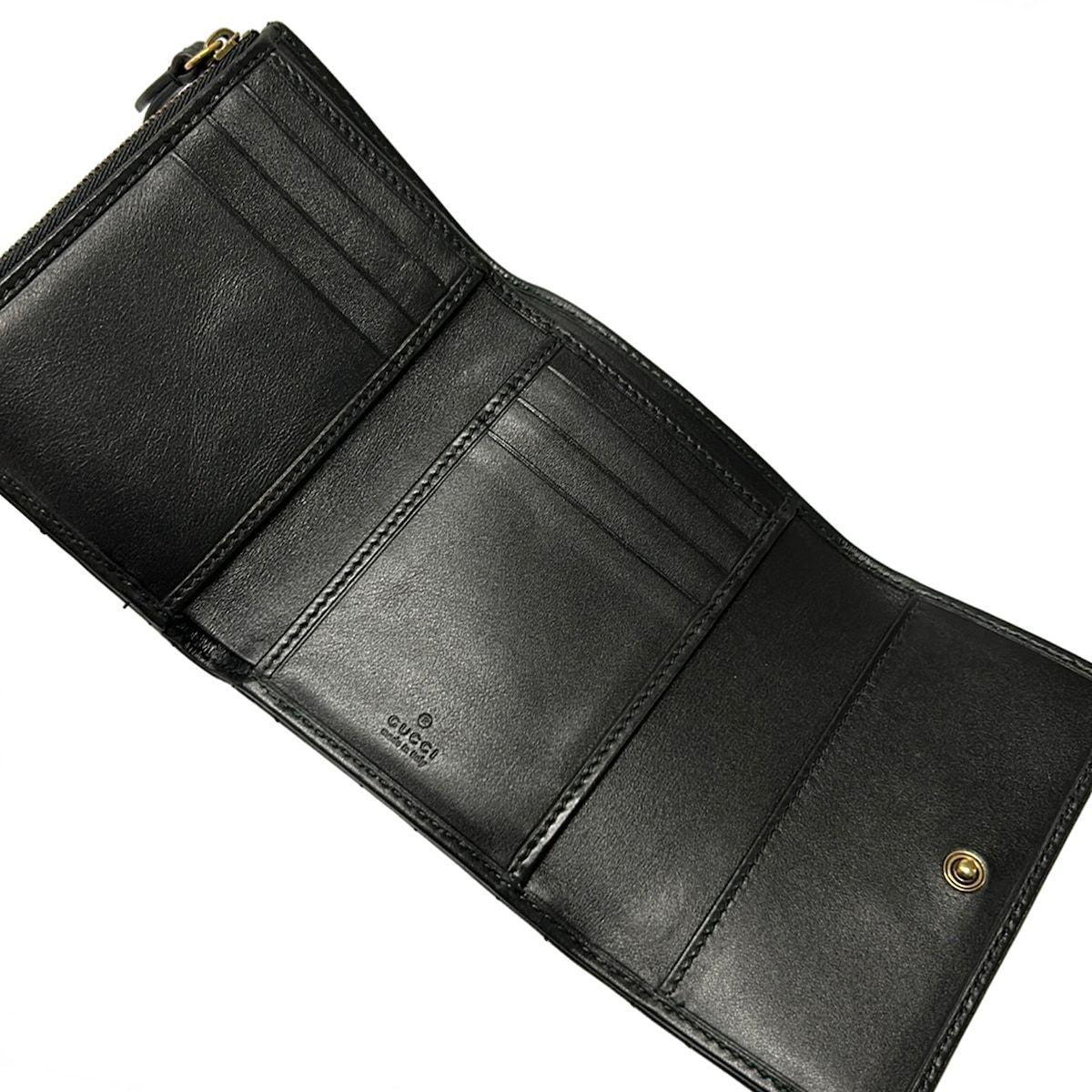 Gucci Trifold Wallet GG Marmont Black Quilted Leather — view 4