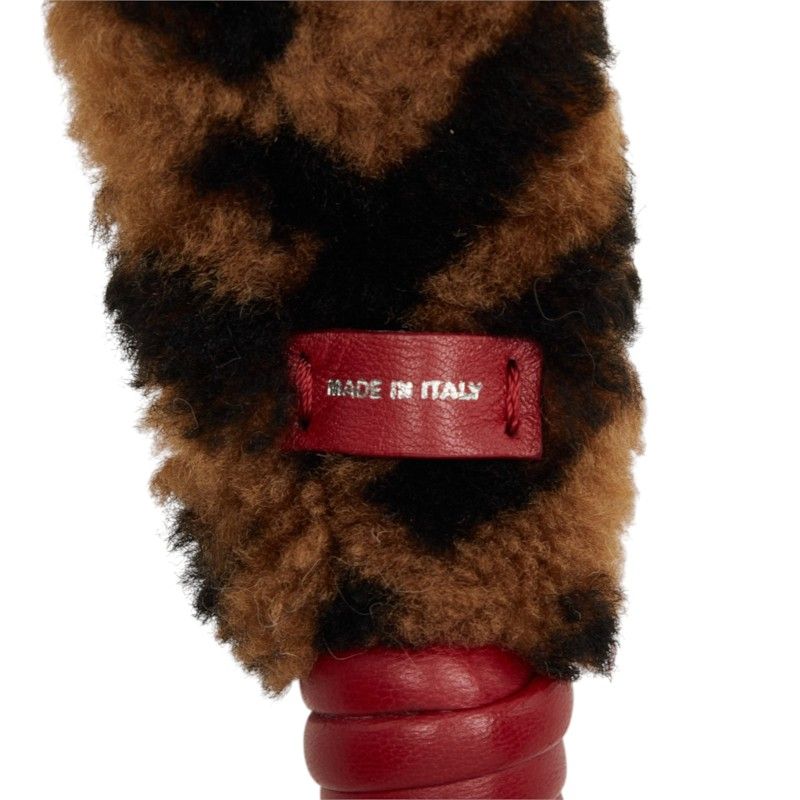 Fendi Zucca Mini Strap You Shoulder Brown Red Shearling Leather — view 5