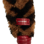 Fendi Zucca Mini Strap You Shoulder Brown Red Shearling Leather — view 5