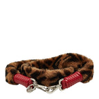 Fendi Zucca Mini Strap You Shoulder Brown Red Shearling Leather