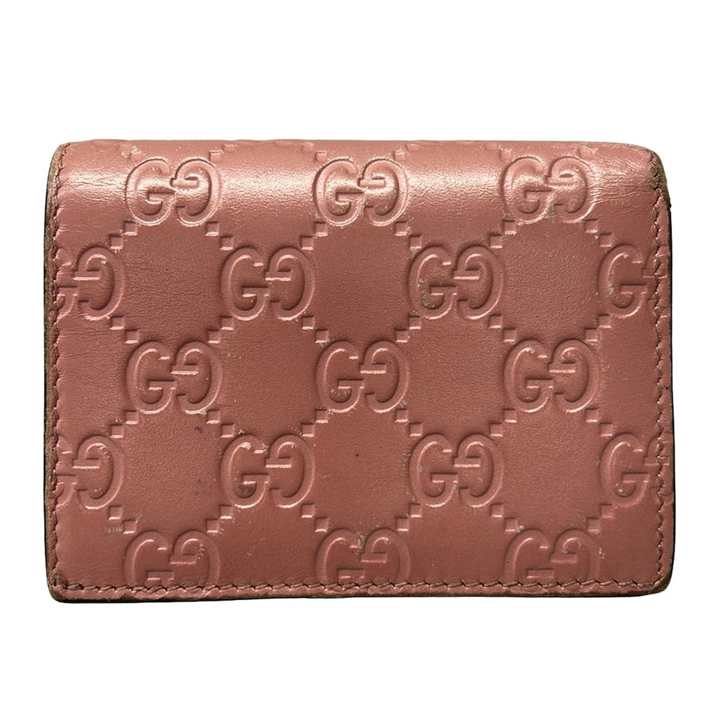 Gucci Bifold Wallet Cherry Pink Red Multi Embossed Processing Leather — view 2