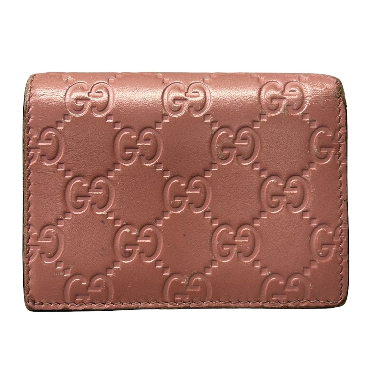 Gucci Bifold Wallet Cherry Pink Red Multi Embossed Processing Leather — view 2