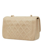 Chanel Diana CC Logo Chain Shoulder Bag Crossbody Beige Gold Lambskin — view 2