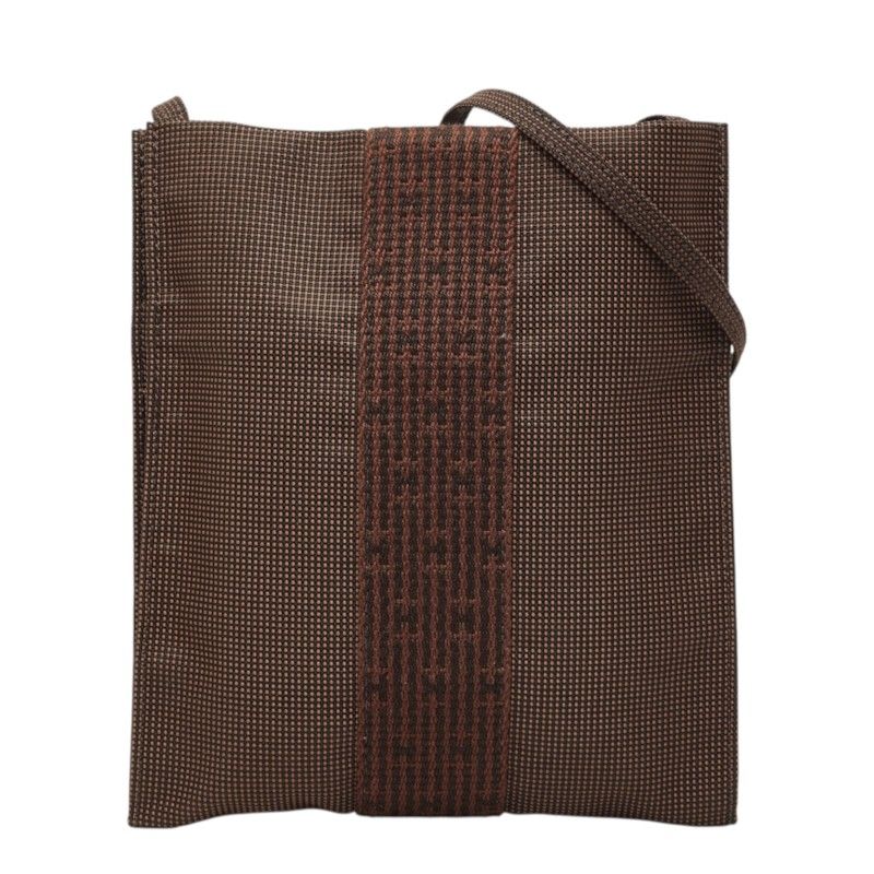 Hermes Her Line Pochette Shoulder Bag Brown Canvas