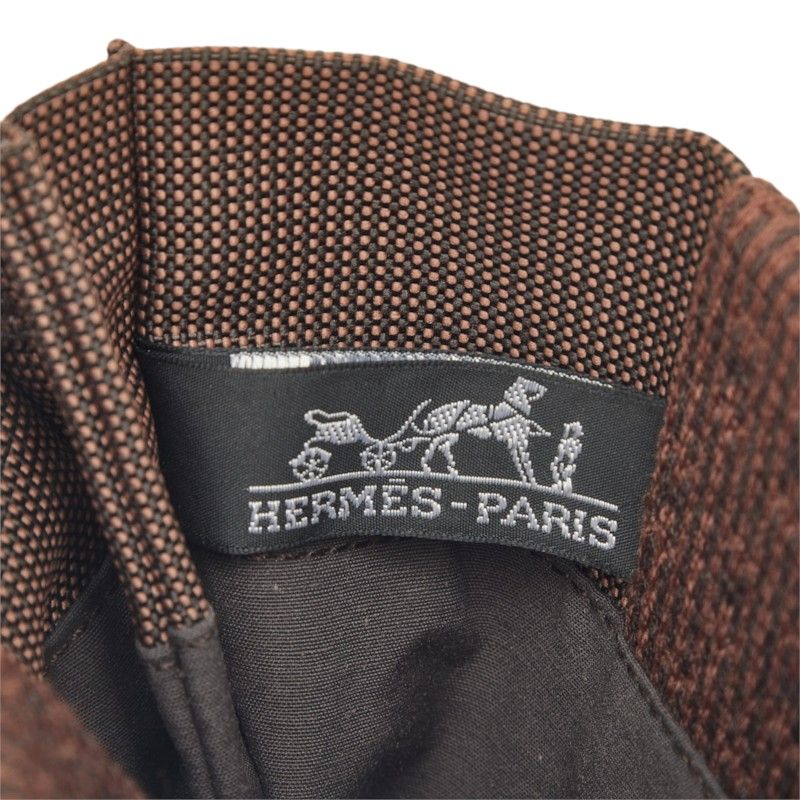 Hermes Her Line Pochette Shoulder Bag Brown Canvas — view 6