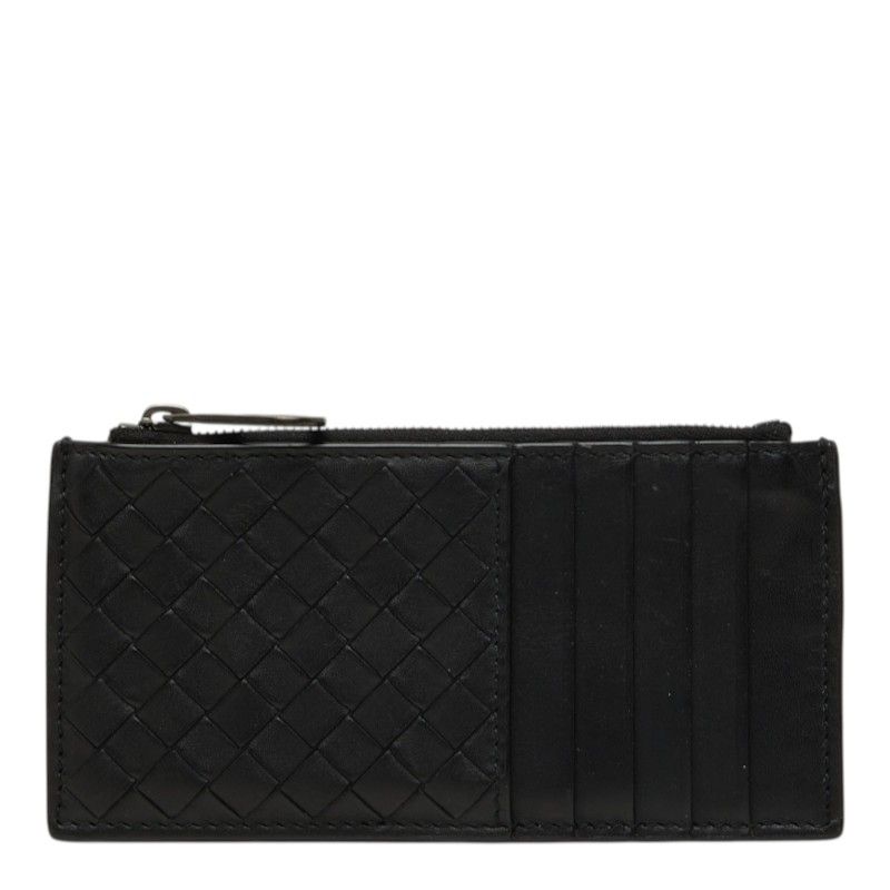 Bottega Veneta Intrecciato Card Case Black Leather