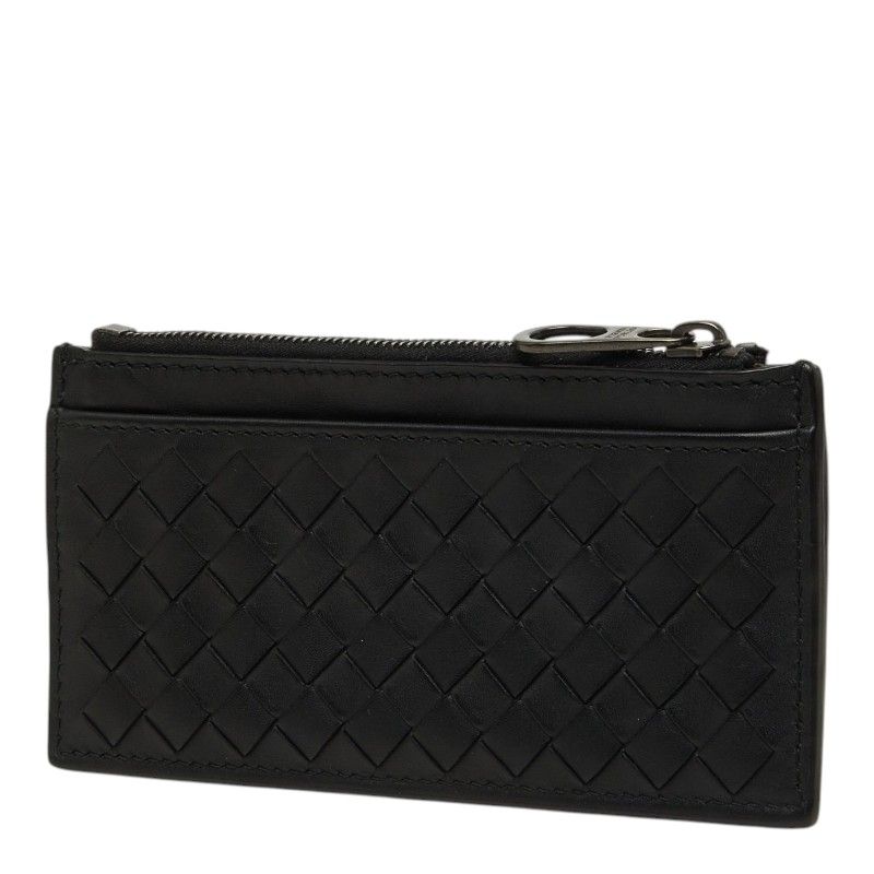 Bottega Veneta Intrecciato Card Case Black Leather — view 2