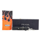 Prada Key Ring Key Holder Bag Charm Black Saffiano Leather — view 5