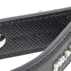 Prada Key Ring Key Holder Bag Charm Black Saffiano Leather — view 4
