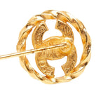 Chanel CC Logo Brooch Gold Plated Rhinestone — view 3