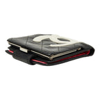 Chanel Cambon Line CC Logo Kiss Lock Wallet Bifold Pink Black Leather — view 5
