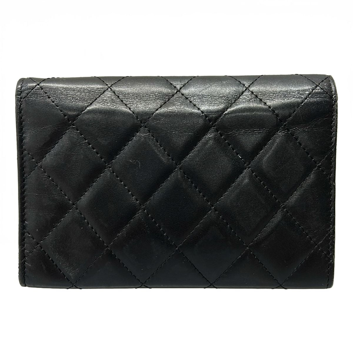 Chanel Bifold Wallet Cambon Line Black White Lambskin — view 2