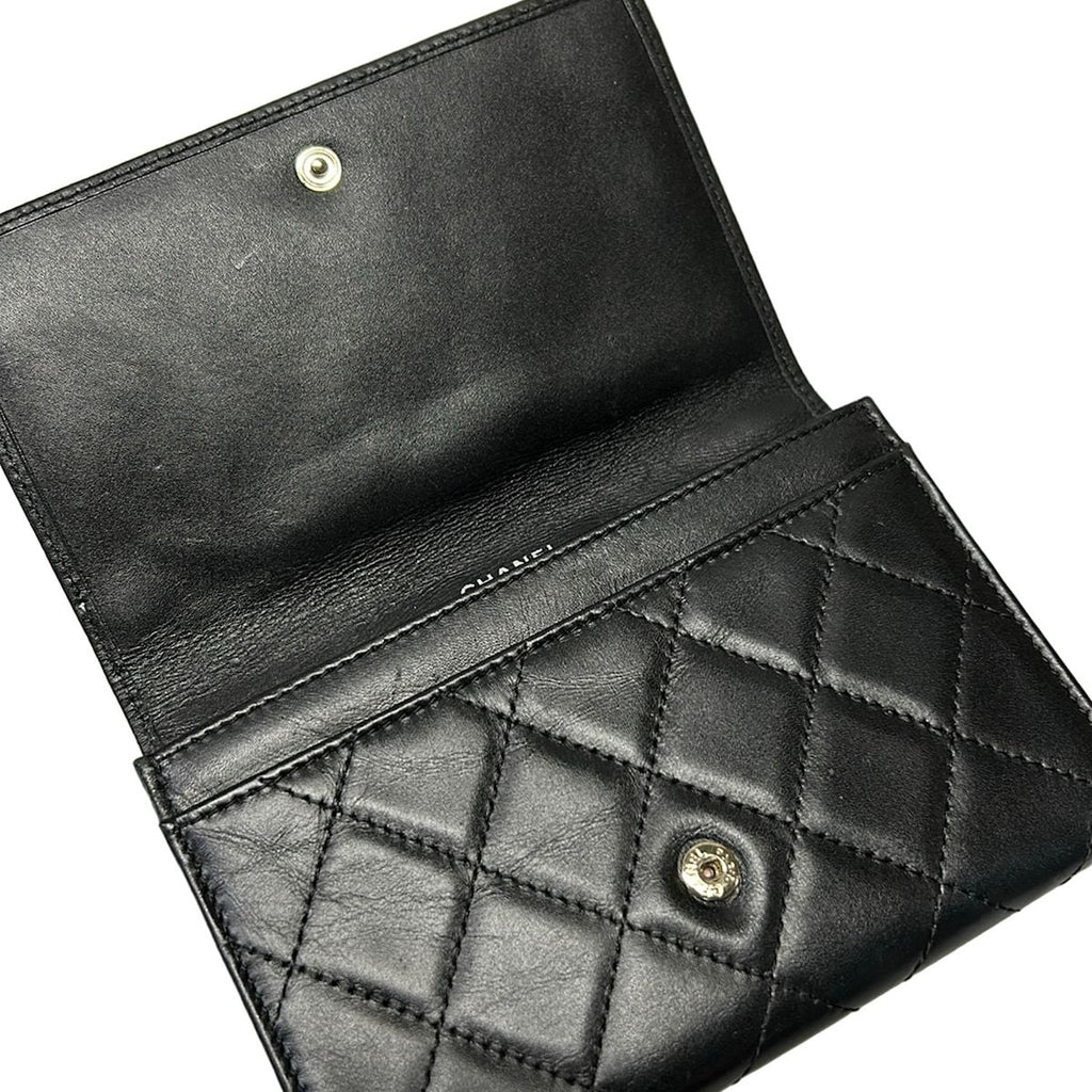Chanel Bifold Wallet Cambon Line Black White Lambskin — view 3