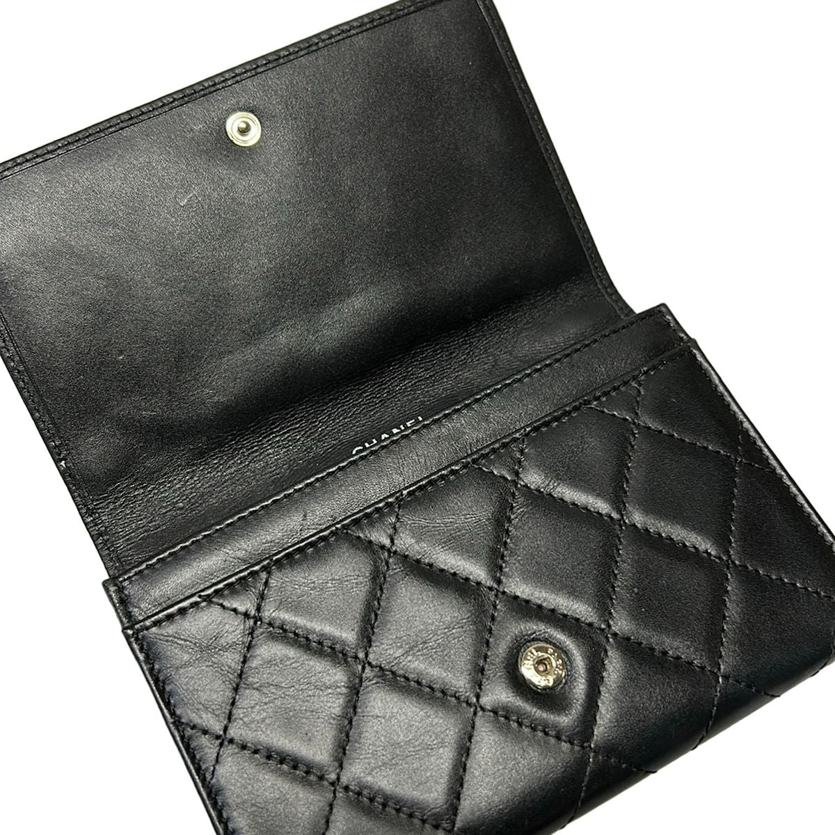 Chanel Bifold Wallet Cambon Line Black White Lambskin — view 3