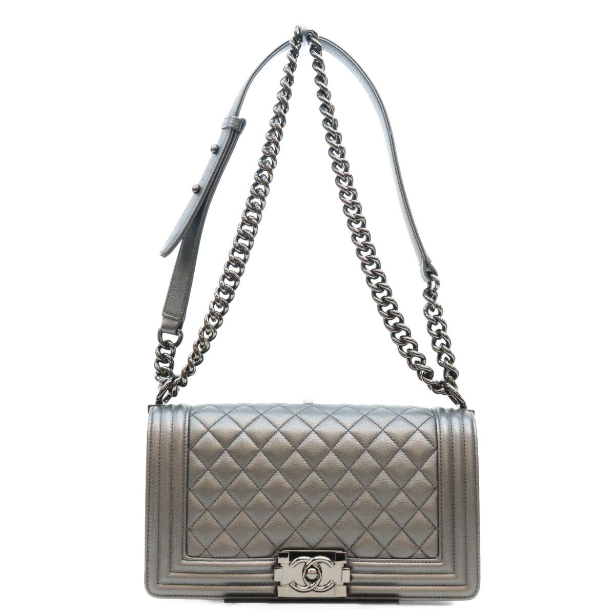 Chanel Black Caviar So Boy 25 Medium Bag