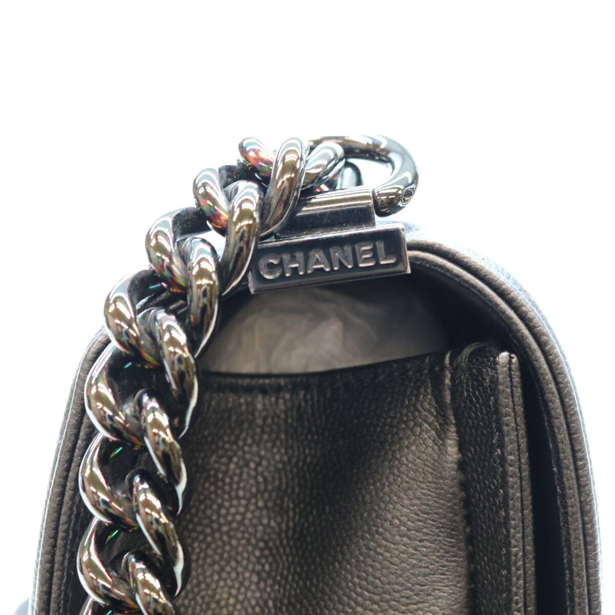 Chanel Black Caviar So Boy 25 Medium Bag — view 6