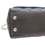 Chanel Black Caviar Leather Champagne Gold Coco Handle 19 XXS Chain Shoulder Bag — view 8