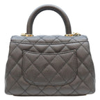 Chanel Black Caviar Leather Champagne Gold Coco Handle 19 XXS Chain Shoulder Bag — view 3