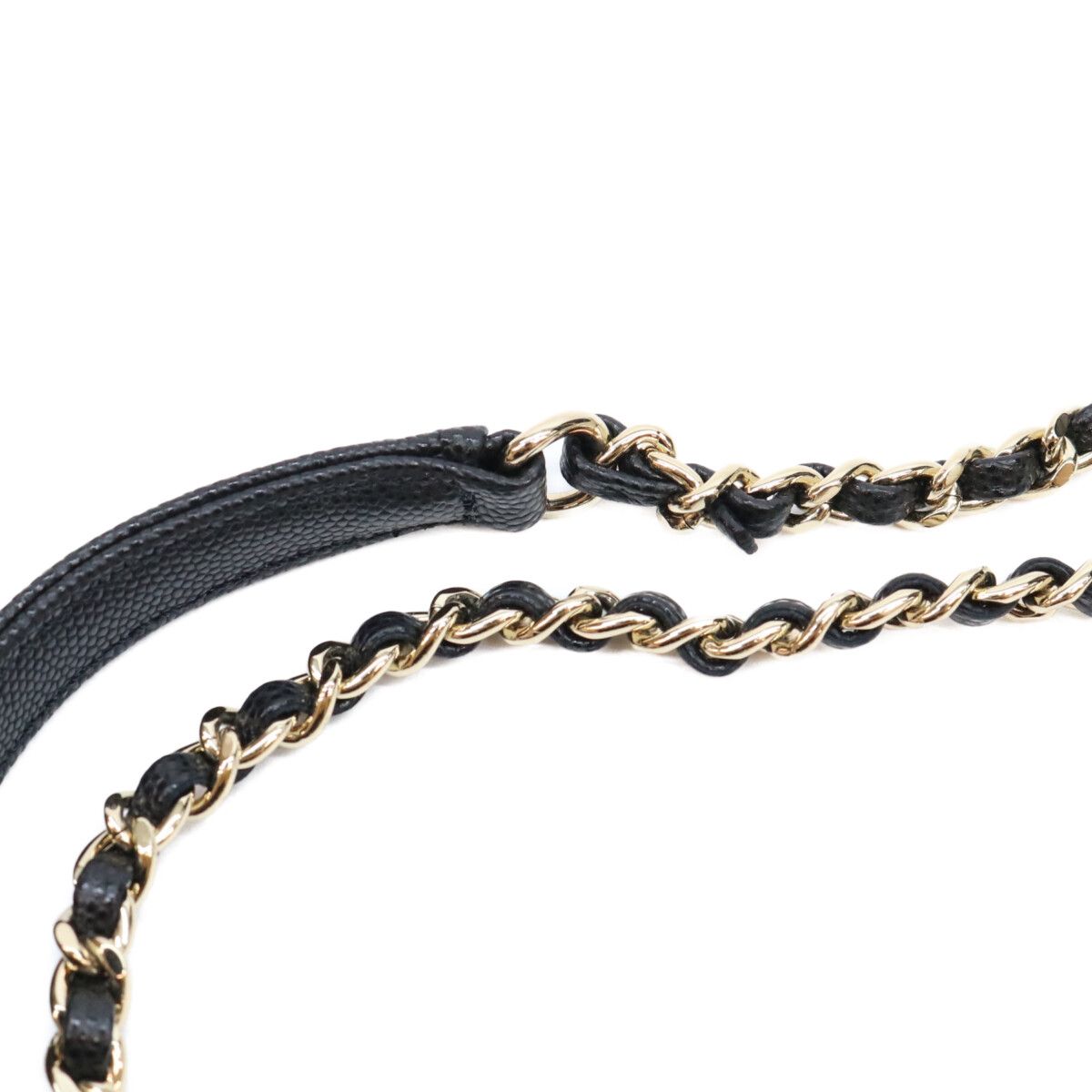 Chanel Black Caviar Leather Champagne Gold Coco Handle 19 XXS Chain Shoulder Bag — view 7