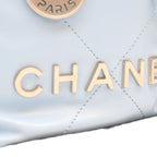 Chanel Light Blue Silver Chain Shoulder Bag — view 8