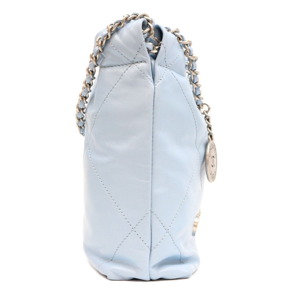 Chanel Light Blue Silver Chain Shoulder Bag — view 4