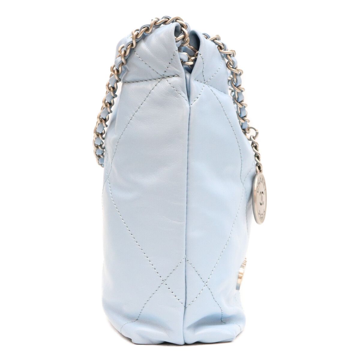 Chanel Light Blue Silver Chain Shoulder Bag — view 4