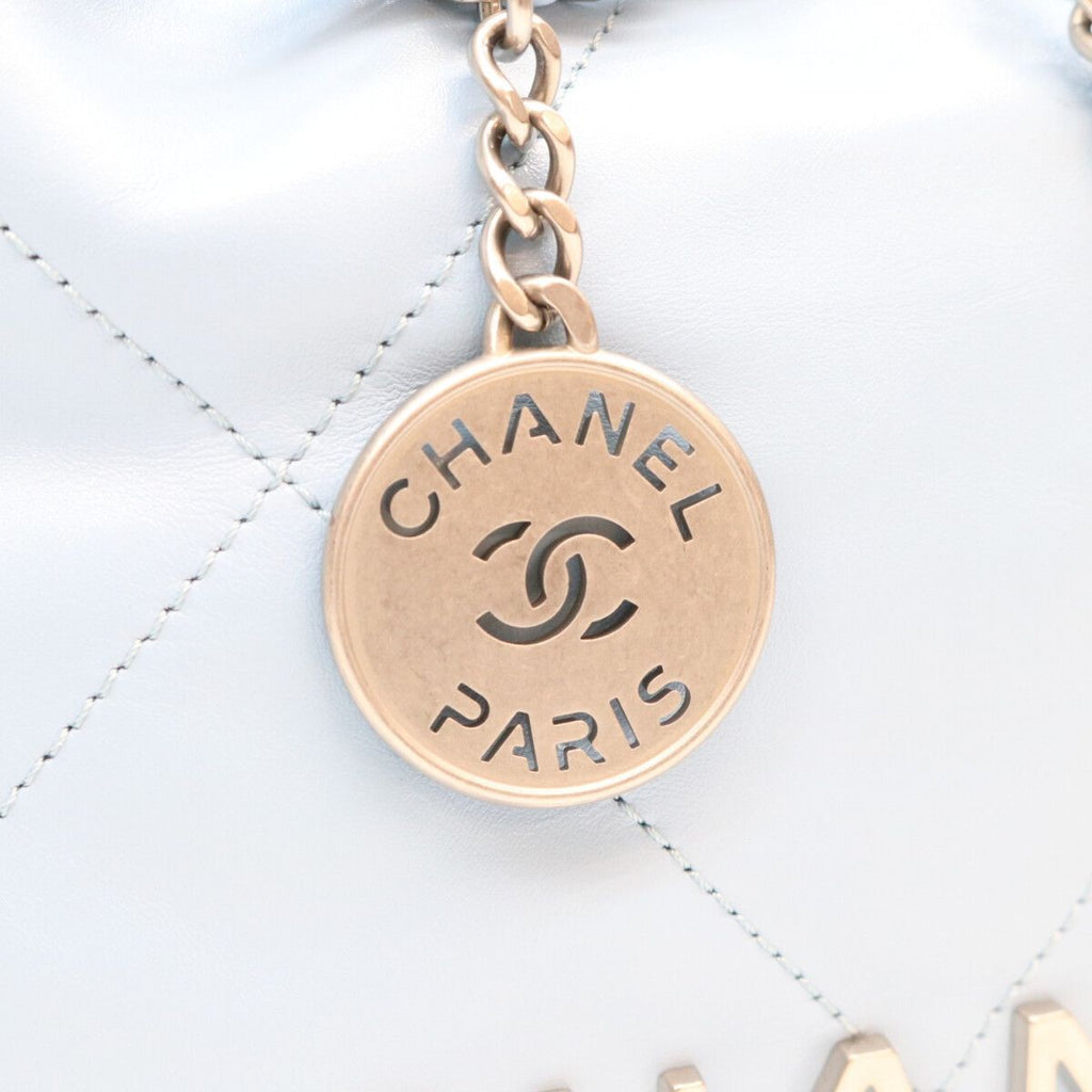 Chanel Light Blue Silver Chain Shoulder Bag — view 7