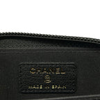 Chanel Coin Purse Black Gold CC Logo Zip Around Leather — view 4