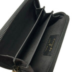 Chanel Coin Purse Black Gold CC Logo Zip Around Leather — view 3