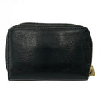 Chanel Coin Purse Black Gold CC Logo Zip Around Leather — view 2