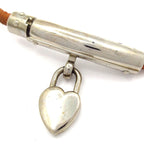 Hermes Choker Fantasy Leather Brown Silver Heart Necklace — view 3