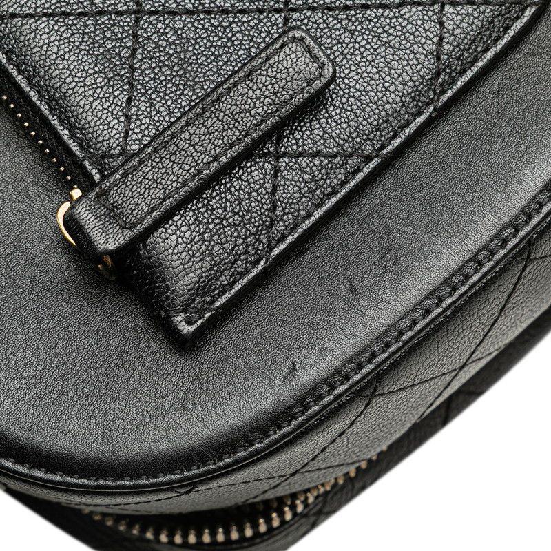 Chanel CC Logo 2-Way Shoulder Bag Black Calfskin — view 5