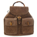 Gucci Suede Bamboo Backpack Brown 003 TK
