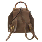 Gucci Suede Bamboo Backpack Brown 003 TK — view 2