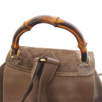 Gucci Suede Bamboo Backpack Brown 003 TK — view 5
