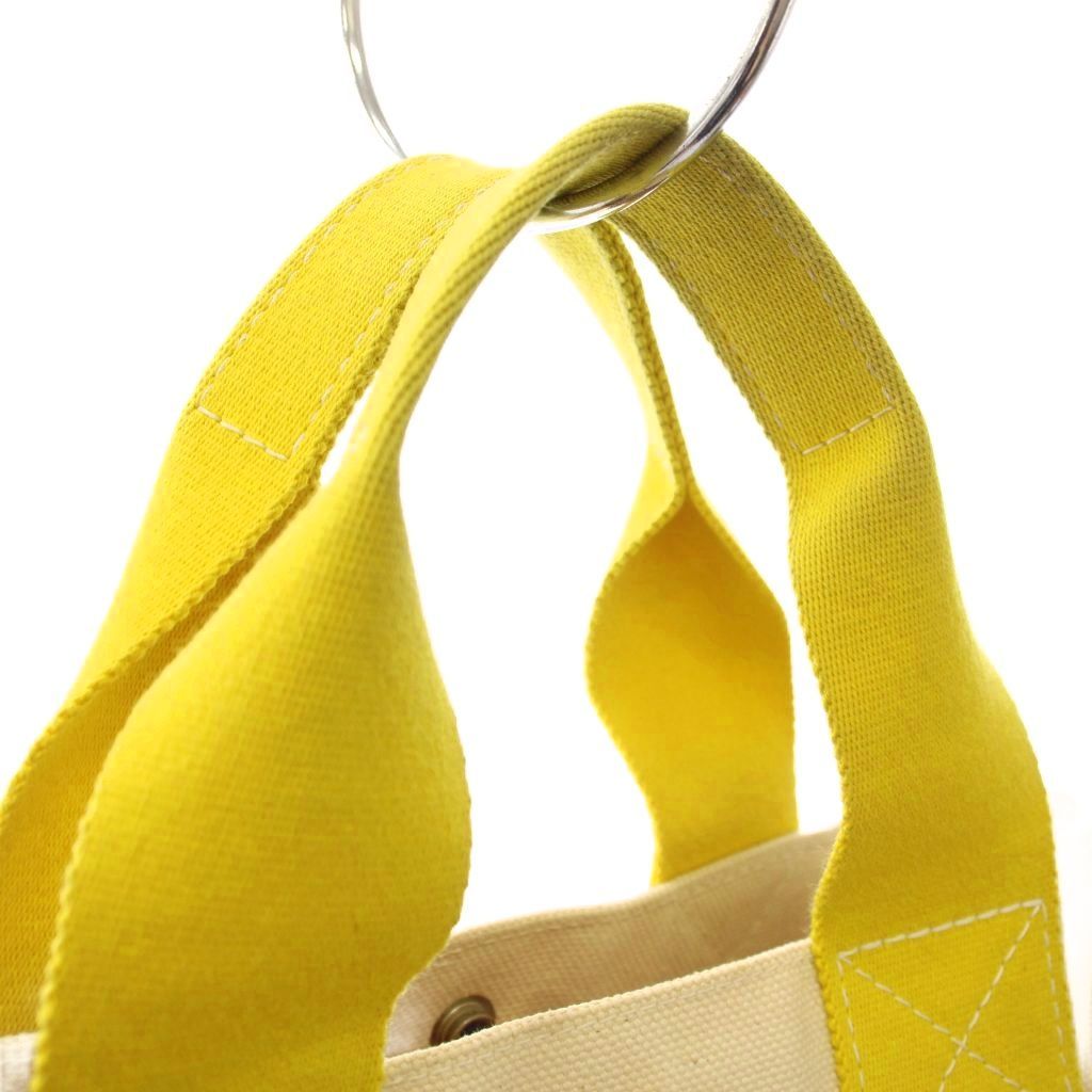 Hermes Bora PM Tote Bag Canvas White Ivory Yellow TK — view 5