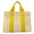 Hermes Bora PM Tote Bag Canvas White Ivory Yellow TK