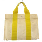 Hermes Bora PM Tote Bag Canvas White Ivory Yellow TK