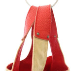 Bottega Veneta Tote Bag Canvas Contrast Leather All Over Print Beige Red TK — view 6