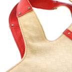 Bottega Veneta Tote Bag Canvas Contrast Leather All Over Print Beige Red TK — view 8