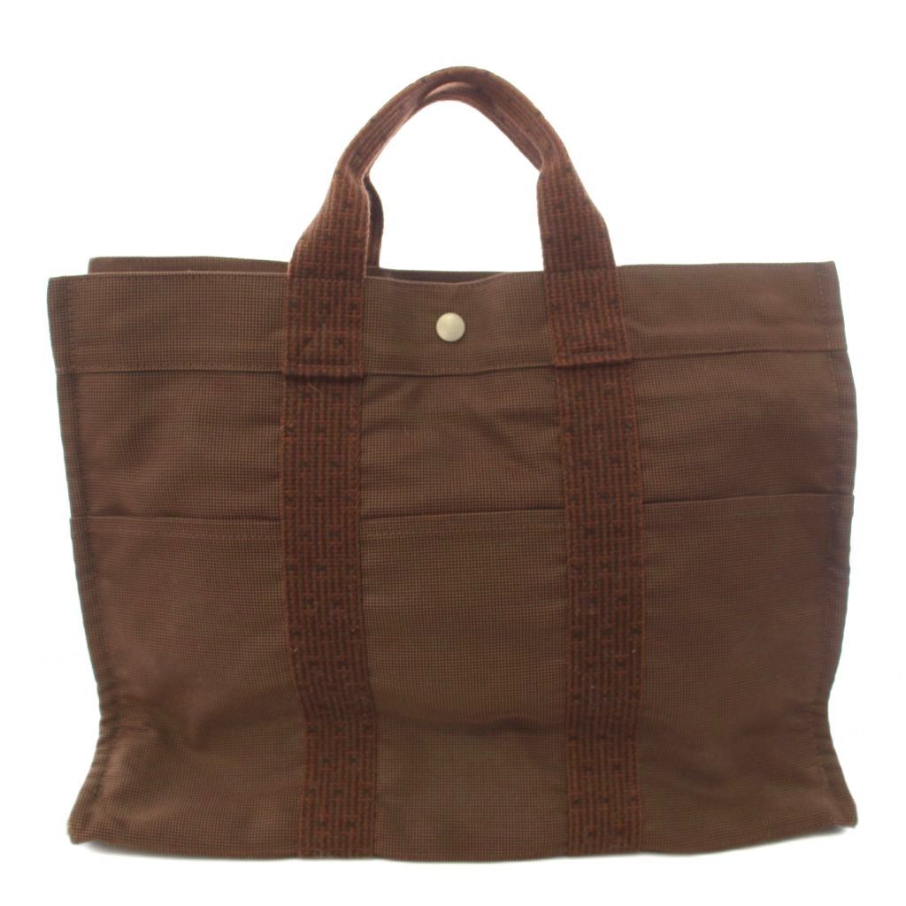 Hermes Her Line Tote Bag MM Canvas Brown TK — view 2