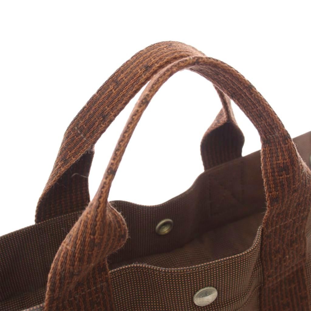 Hermes Her Line Tote Bag MM Canvas Brown TK — view 5