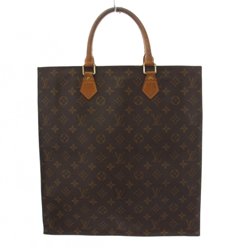 Louis Vuitton Monogram Sac Plat Tote Bag Brown — view 3